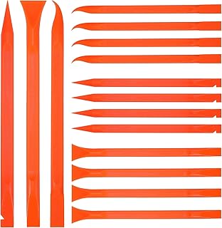 18 Pieces Non-Scratch Plastic Scraper Tool Carbon Fiber Plastic Scraper Multi-Purpose Scraper Pen-Shaped Scraper Cleaning Scraper Tool for Cleaning Small and Narrow Space (Orange)