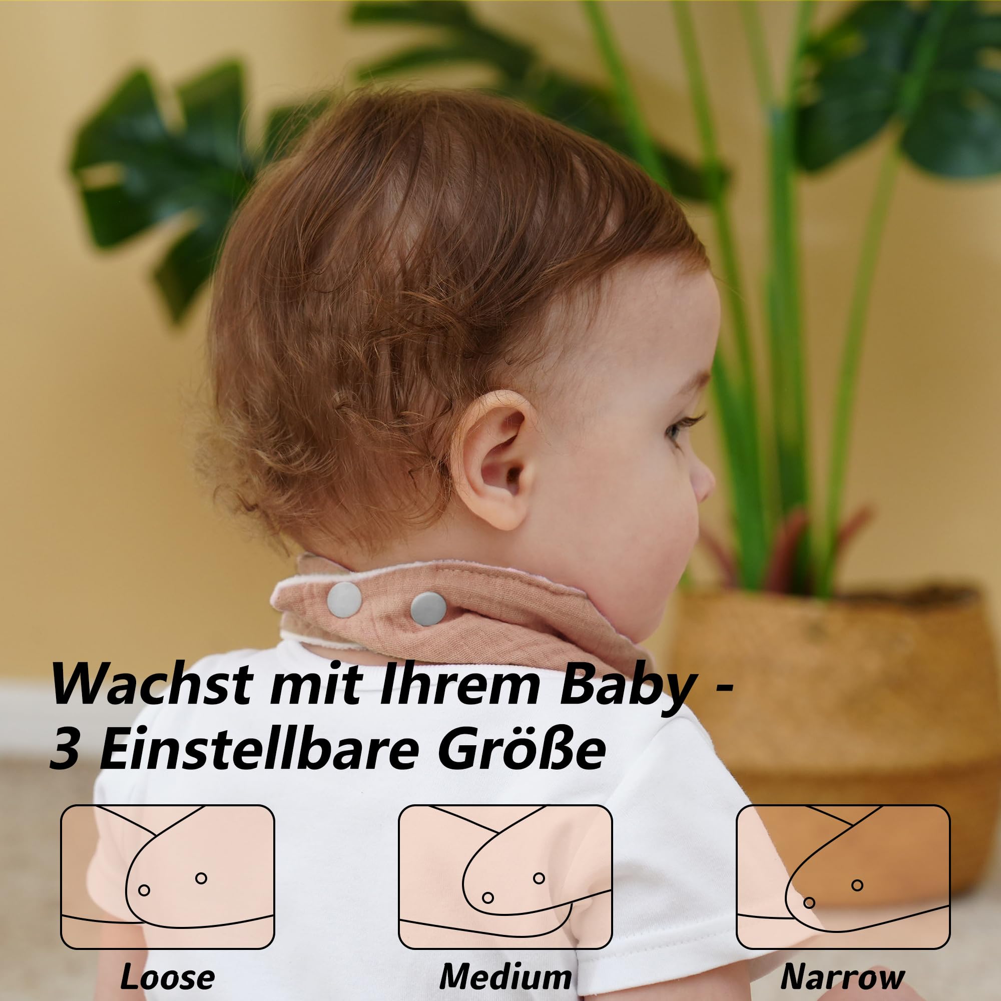 Bavaglini Neonato Mussola 6 Pezzi Sciarpa Bambino Regolabili