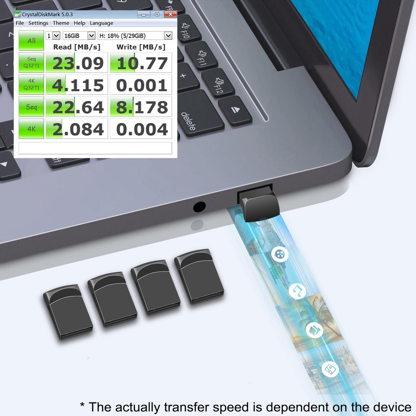 EASTBULL Paquete de 10 unidades flash pequeñas USB 2.0 de 2 GB con un adaptador USB-C | FAT32 - Miniunidades USB de 2 GB para almacenamiento de datos (gris, 10 cordones, 1 adaptador)