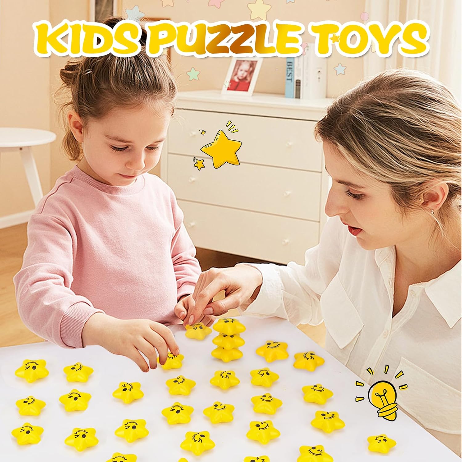 36PCS Bulk Stress Balls for Kids & Adults - Mini Star Stress Balls Squeeze Toys, 2.16 Inch Cute Smiley Face Stress Relief Ball Bulk for Anxiety Fidget Sensory, Classroom Party Supplies - Image 7