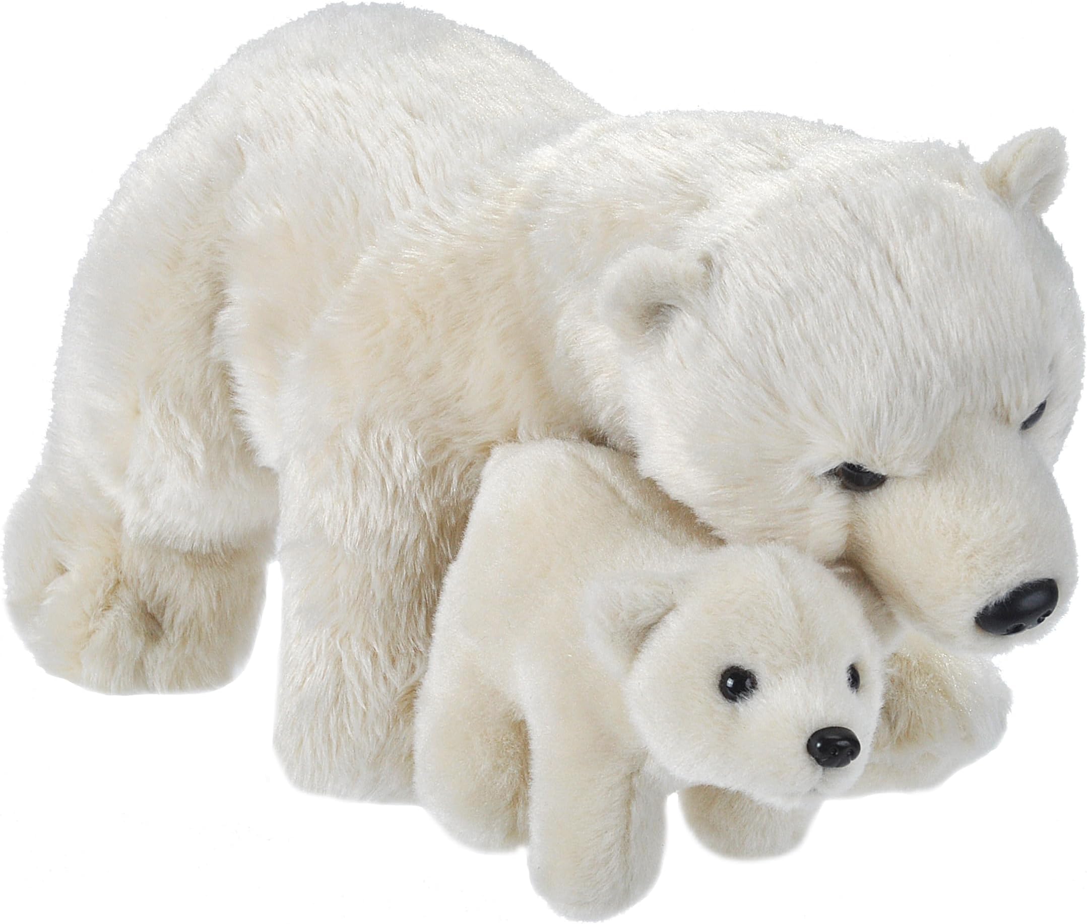 Wild Republic 19441 Mom and Baby Polar Bear Plush Stuffed Animal, Toy,White