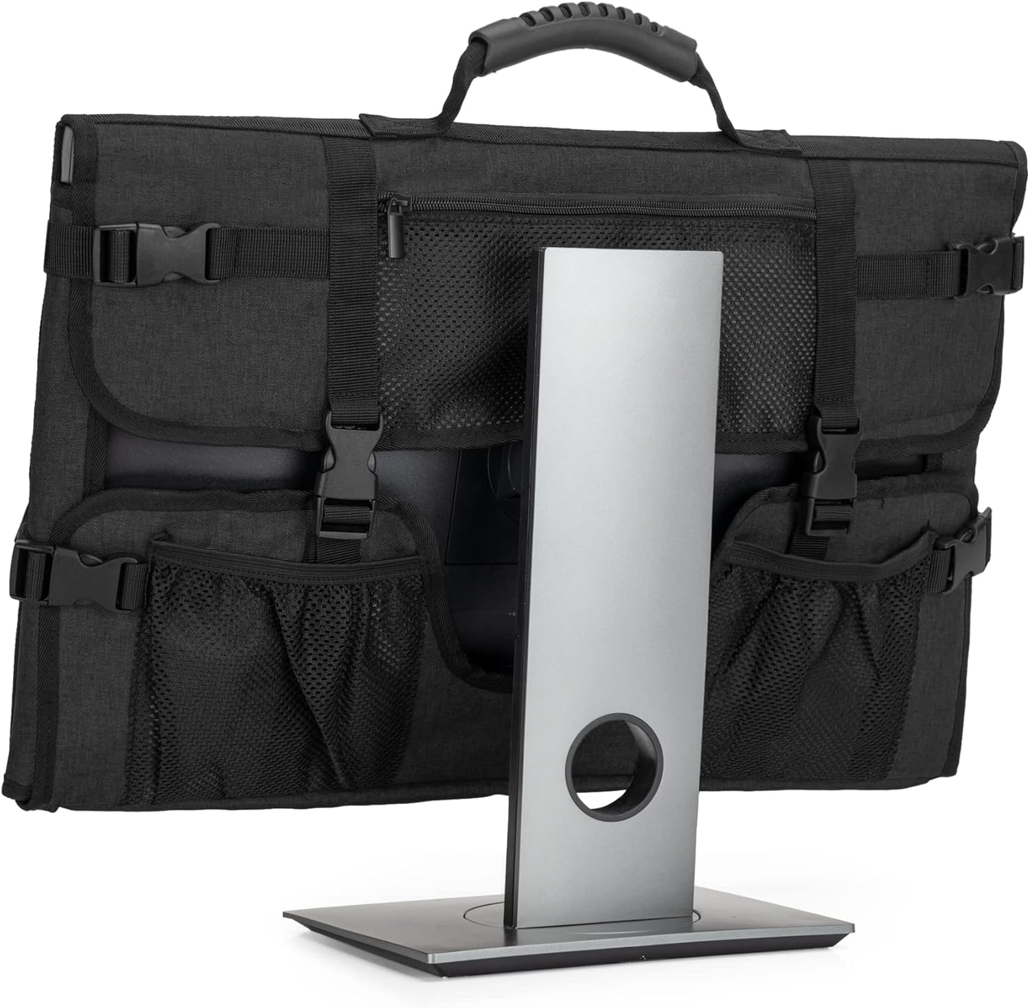 CURMIO 24 Inch Monitor Carrying Case, Universal 24" Computer Monitor Bag with Rubber