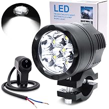 Biqing 1PC Motorcycle Led Driving Lights,6LEDs Motorcycle Fog Lights Spotlights Univerasl 12V-24V 6000LM Fog Driving Lights + Switch Waterproof