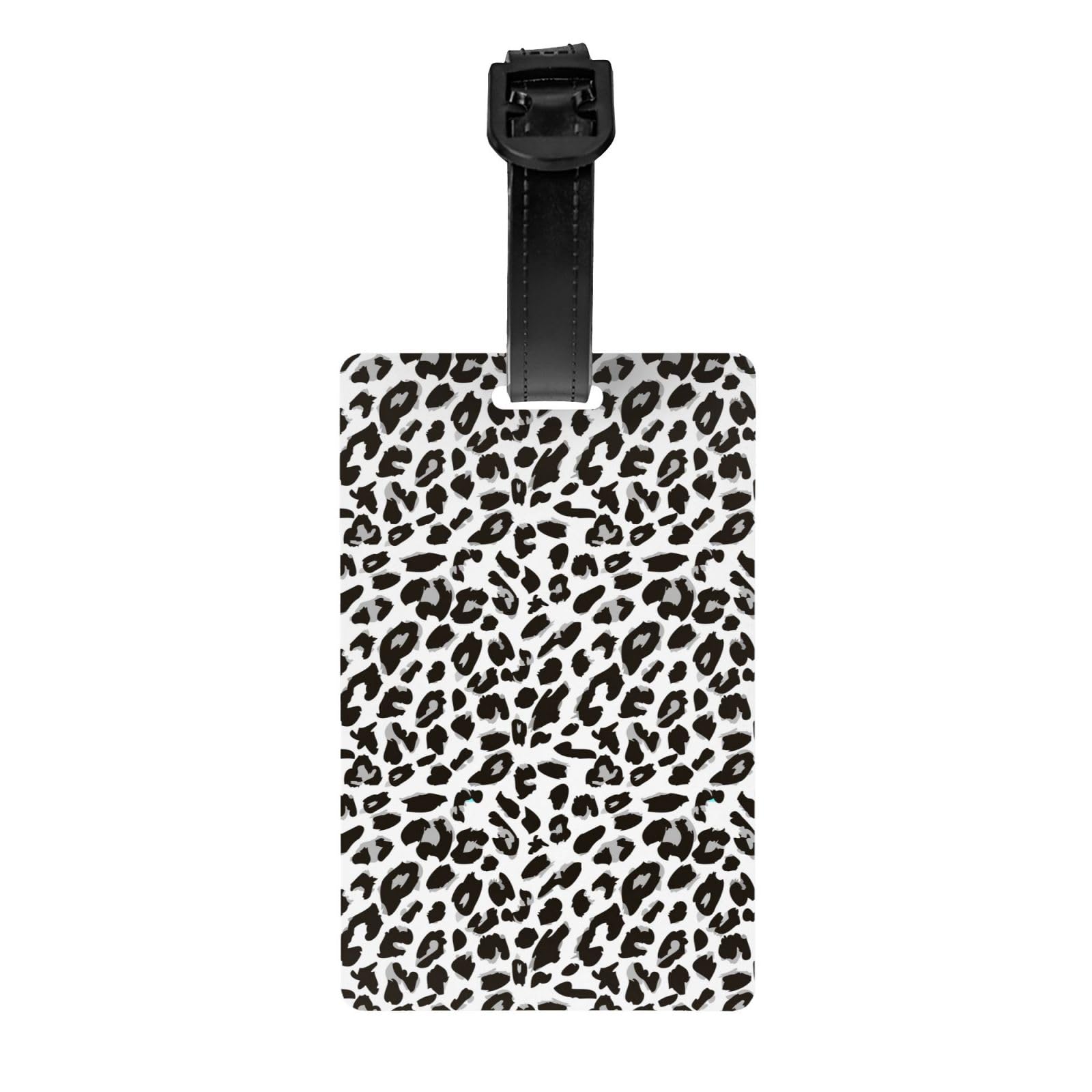 noasqll Leopard Print Animal Luggage Tag for Suitcase Leather Suitcase Tags Identifiers Name Travel Tags ID Labels for Travel Cruise