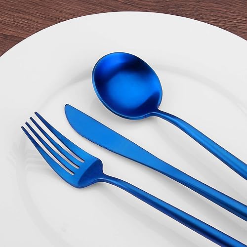 Miniatura 4 de Juego de cubiertos (20 piezas, acero inoxidable, acabado satinado, servicio para 4, utensilios de cocina, vajilla para el hogar y el restaurante)