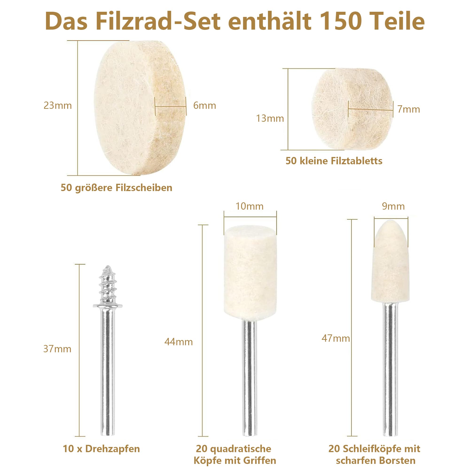 Pezzi Ruota di Lucidatura in Lana Dischi Lucidatura Feltro Lana Disco Lucidante Trapano Accessori Lucidatura Cupola Cotone Metallo Vetro Gioielli