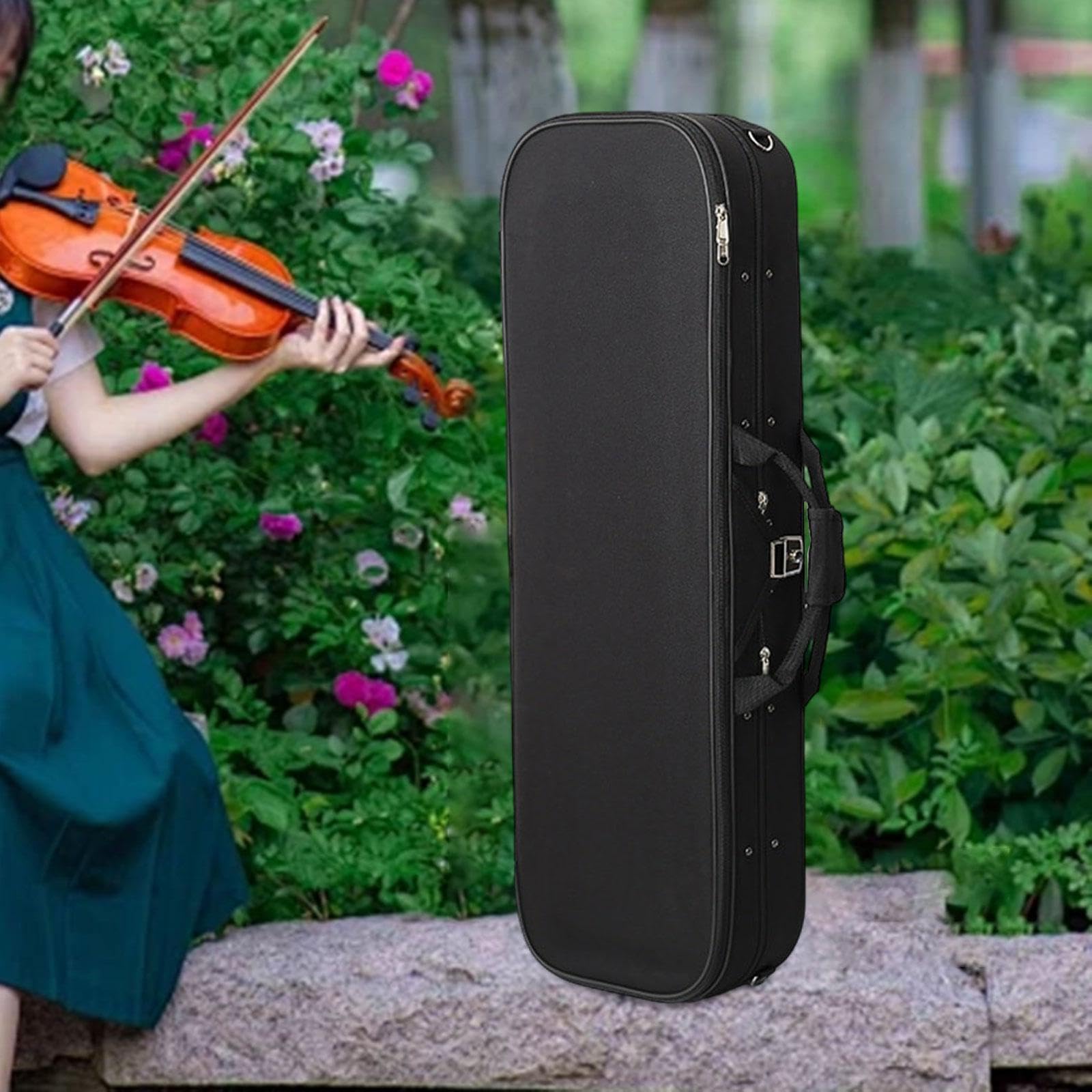 Estuche Rígido Oblongo para Violín, Caja para Violín, con, Accesorios para Instrumentos de Cuerda, a Prueba de Golpes, Estuche de Transporte, 3 a 4