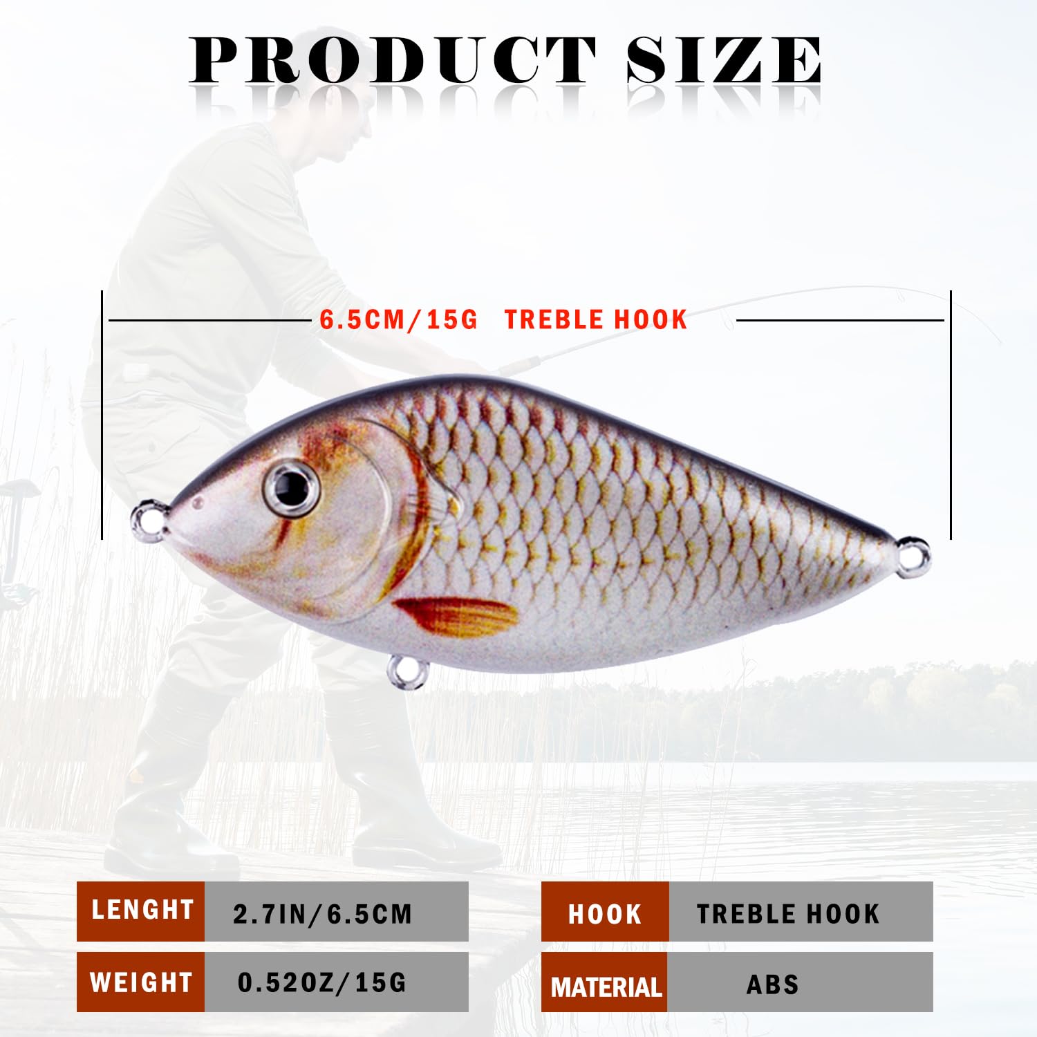 Wobbler, ta przynęta do pływania łączy w sobie funkcje Crankbait i Popper, przynęta na ryby drapieżne do wody słodkiej.