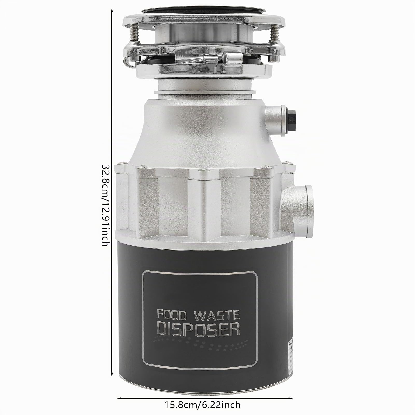 Trituratore per Lavello da Cucina 560W Trituradora de Basura de Cocina de Acero Inoxidable 1.15L 3600rpm Apertura 90mm Procesa Cáscaras de Fruta y Huesos Pequeños para Hogar