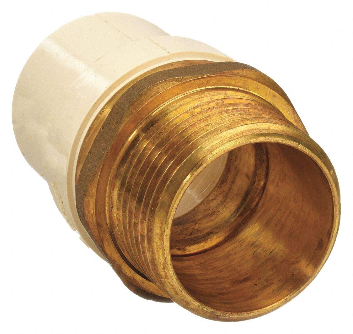 CAI Approved CPVC CPVC to Brass Adapter, 1" Pipe Size, Socket CTS x