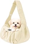 Porte-Sangle pour petit porte-Chiens avec poche et porte-Bouches réglables sans mains, porte-Selle pour petit chien pour l'extérieur, porte porte-Epaules Cat & Dog 7-13 lbs, (jaune clair)