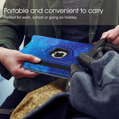 Vista 77 de Fintie - Funda giratoria para iPad de 9ª generación / 8ª generación / 7ª generación, de 10.2 pulgadas, funda giratoria en 360 grados, funda Azul
