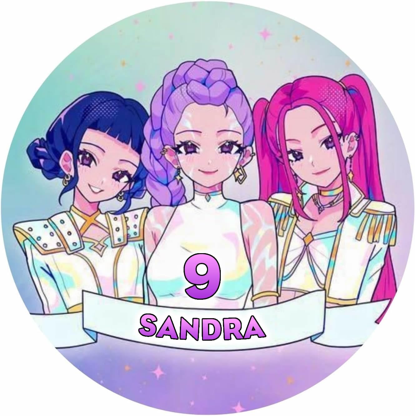 FOTO COMESTIBLE de GUERRERAS KPOP DEMON HUNTERS K-POP Redonda Personalizada para Pastel o Tarta, Papel Comestible Decoracion Cumpleaños, Obleas Comestibles Torta Redondo - Vegano y Sin Gluten