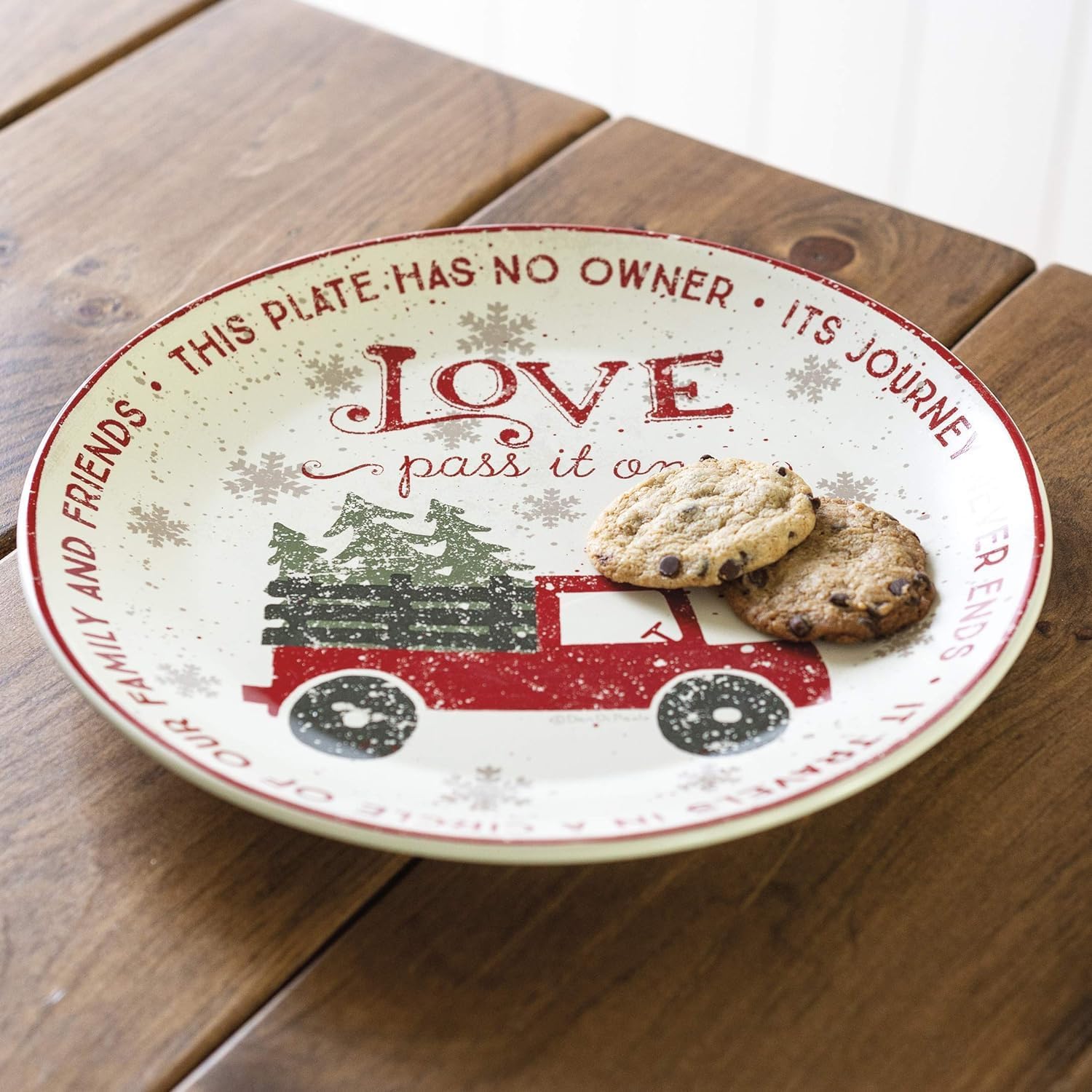 Primitives By Kathy 12 Inches Diameter Stoneware Giving - Pass It On Decorative Plates