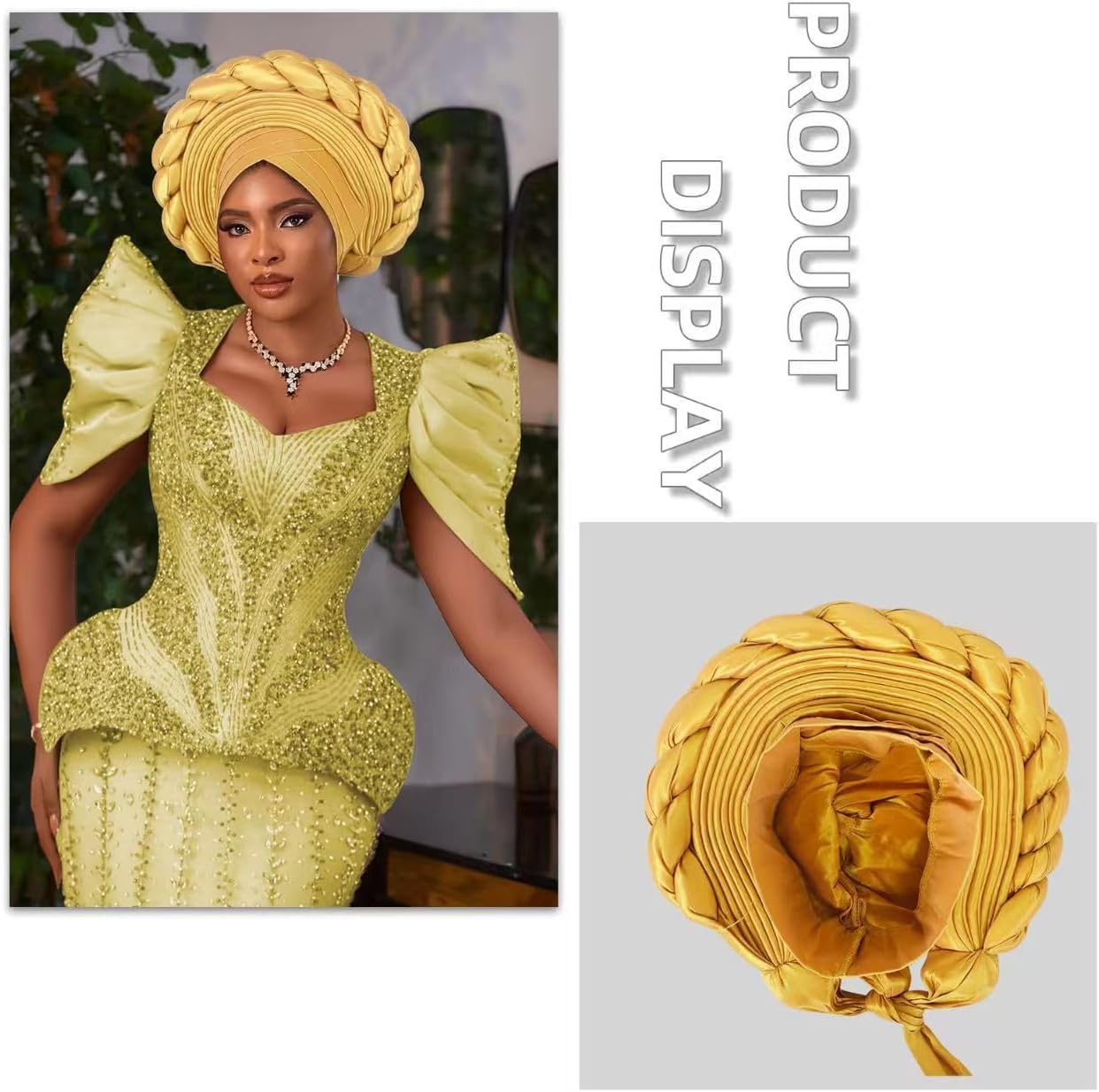 African Women's Headwear Wedding Party Headwear Gele Headties Nigerian Handmade Hats for Women