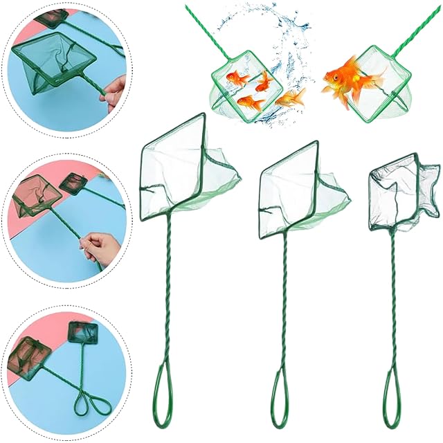 Foto 4 de 6 de Seutmrou 3 Piezas Red de Peces de Nylon, Redes para Acuario, Red de Pesca para Acuario para Peces