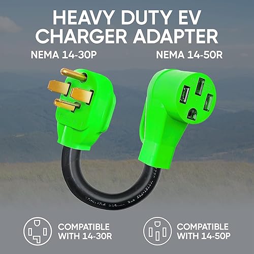 Miniatura 3 de SBB NEMA 14-30P a NEMA 14-50R Cable adaptador de cargador EV para cargador EV nivel 2, 125250 voltios, 4 clavijas 30 amperios enchufe a toma NEMA