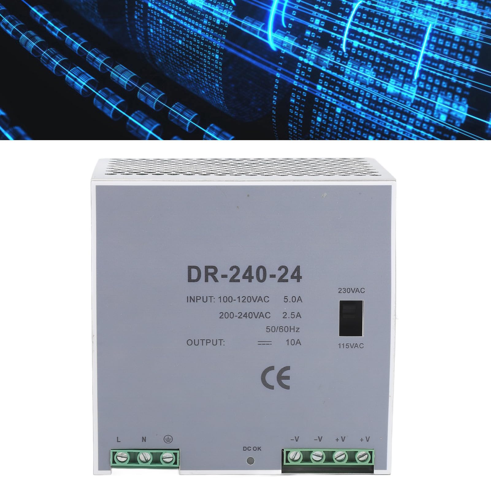 Switching Din Gara trasformatore convertitore 240 W Switching Din Alimentatore Protezione sovraccarico ad alta efficienza per il controllo elettrico Controllo elettrico Cancella (Output 48V)