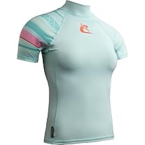 Cressi Shield Lady Rash Guard Short, SL Aquamarine Pink- Rash Guard Manica Corta Protettiva per SUP e Sport Acquatici, Acquamarina, Rosa, XXS, 0, Donna