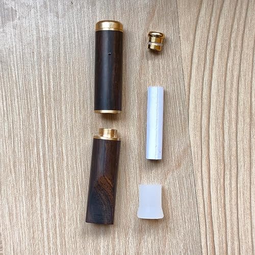 Miniatura 6 de Soporte de madera para cigarrillos, se adapta a cigarrillos regulares y delgados, tubo de 3.2 pulgadas (ébano)