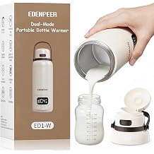 Portable Bottle Warmer for Travel,USB-C&AC Plug-in Dual Power Mode with Built-in Sterilizer,Baby Milk Warmer On The Go and 120W Fast Heating Breastmilk,Formula,Water,3&rdquo; Wide Mouth&17oz Large Capacity