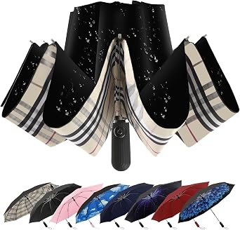 ZDSSM Inverted Umbrella for Rain, Compact Windproof Auto Open Close | Reverse Fold Design, Portable Travel, Small Storage, Large Coverage, Car Friendly, No Drip, Waterproof, Sun Shade