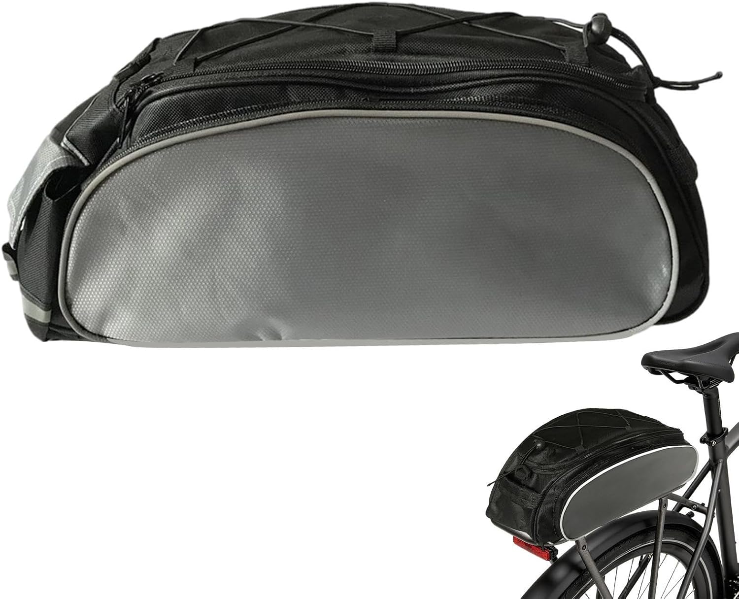 Bike Rack Bag Waterproof Saddle Pouch with Adjustable Strap