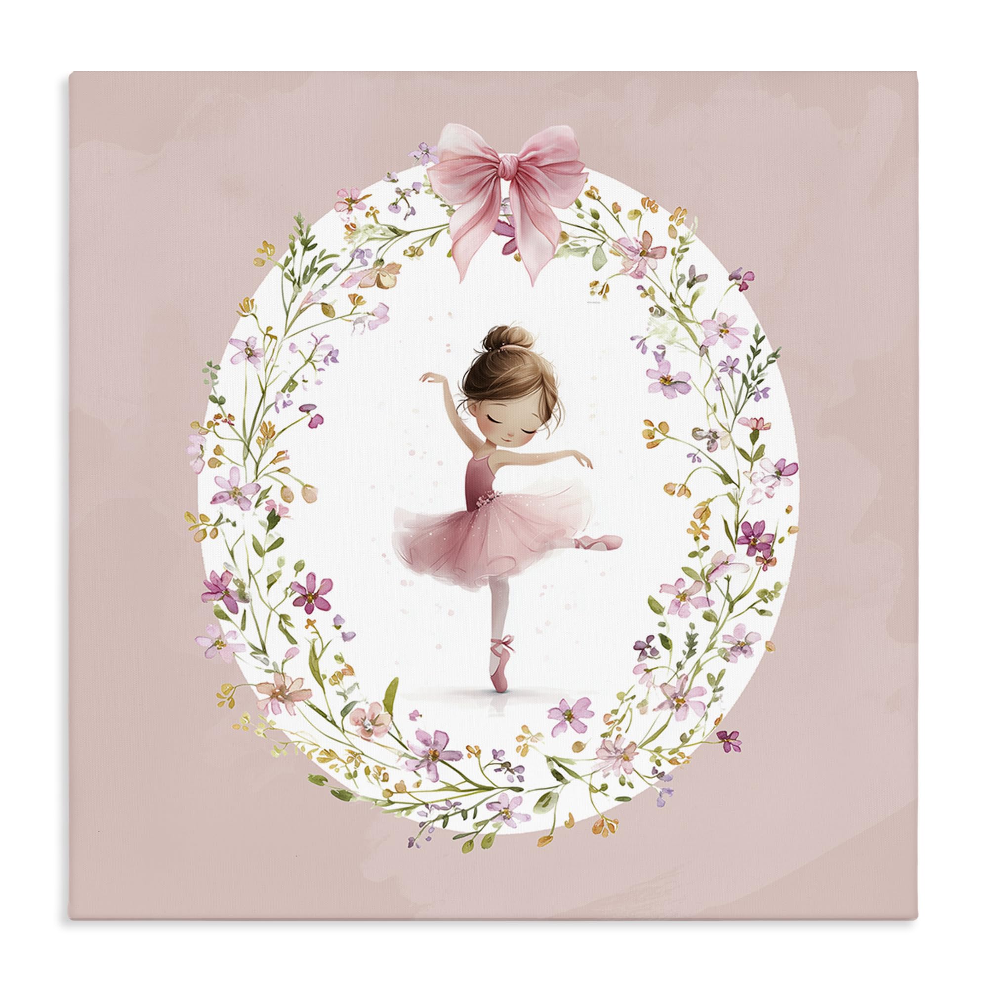 Stupell Industries Floral Ballet Dancing Princess 'Ballet Dancing Princess', Canvas Art, 30 X 30 Inches, Easy To Hang And Sturdy, Made In Usa, By Christine Simpson Art
