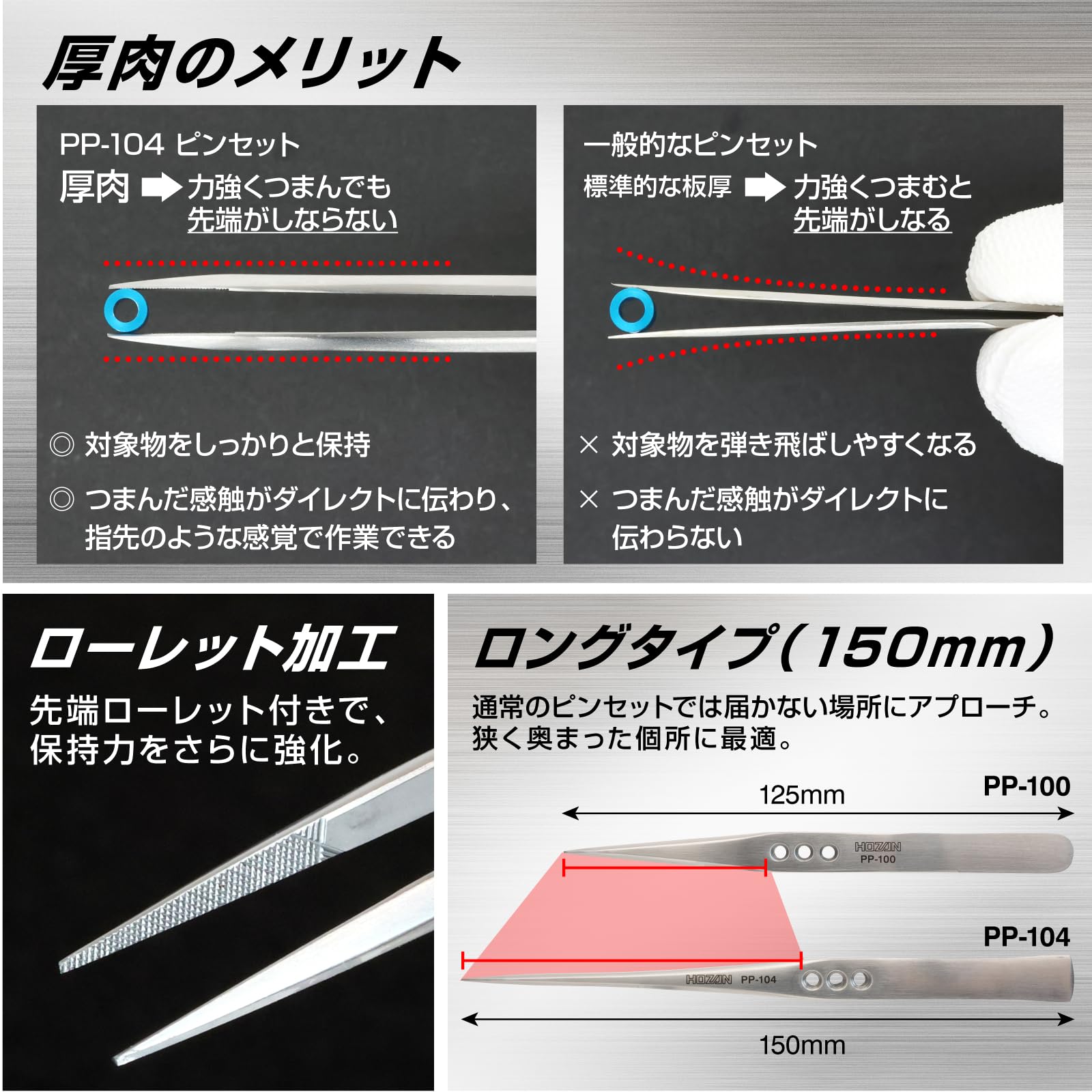 Hozan PP-104 Pinze forti, grigio