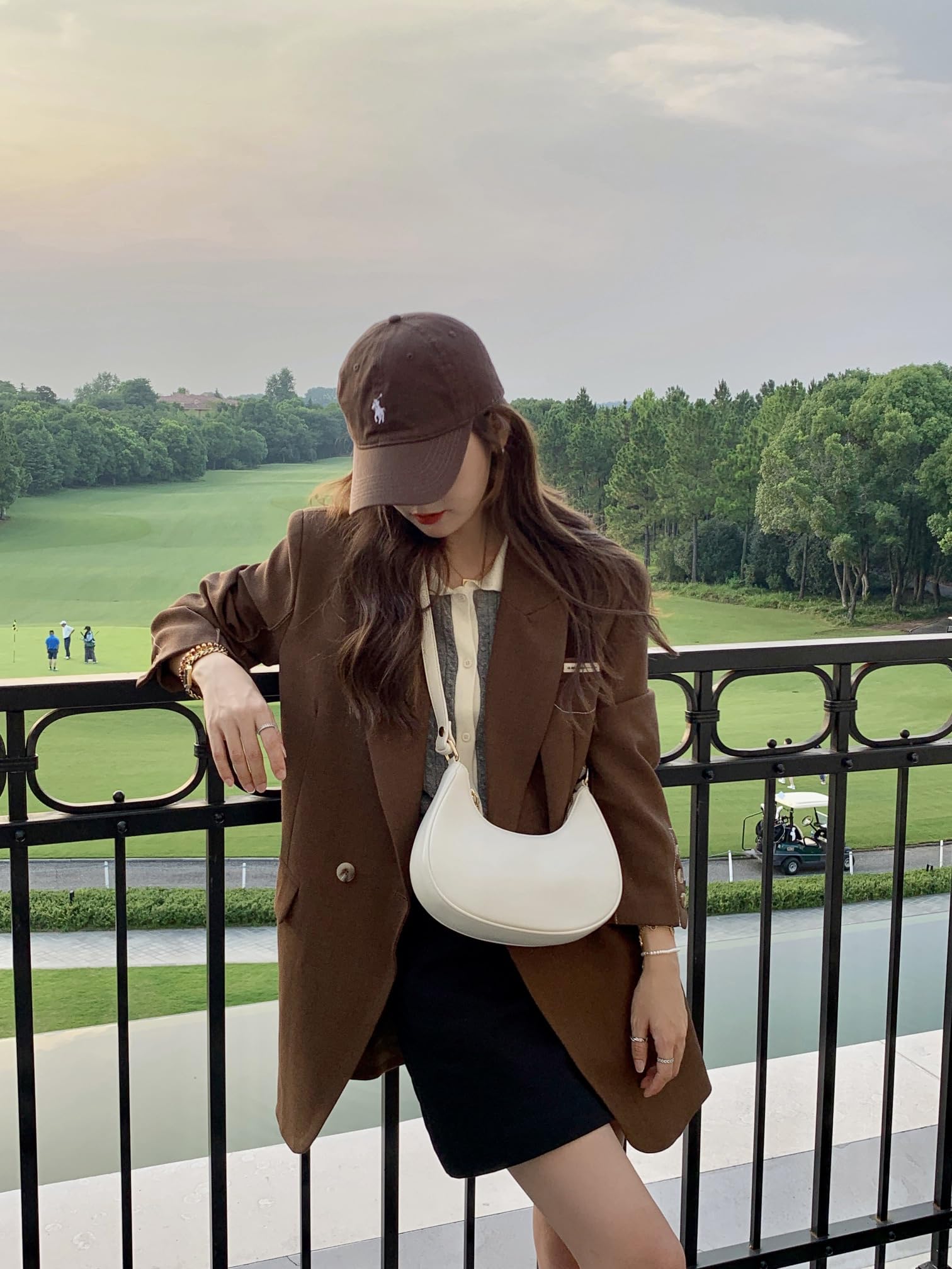 Barabum Borsa a mano da donna con chiusura a cerniera, stile rétro, stile classico