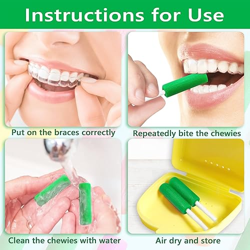 Miniatura 3 de BRMDT Aligner - Masticables con barra de agarre, 20 unidades, ayuda a ajustar los soportes transparentesmetálicos, bandeja de retención en su lugar,