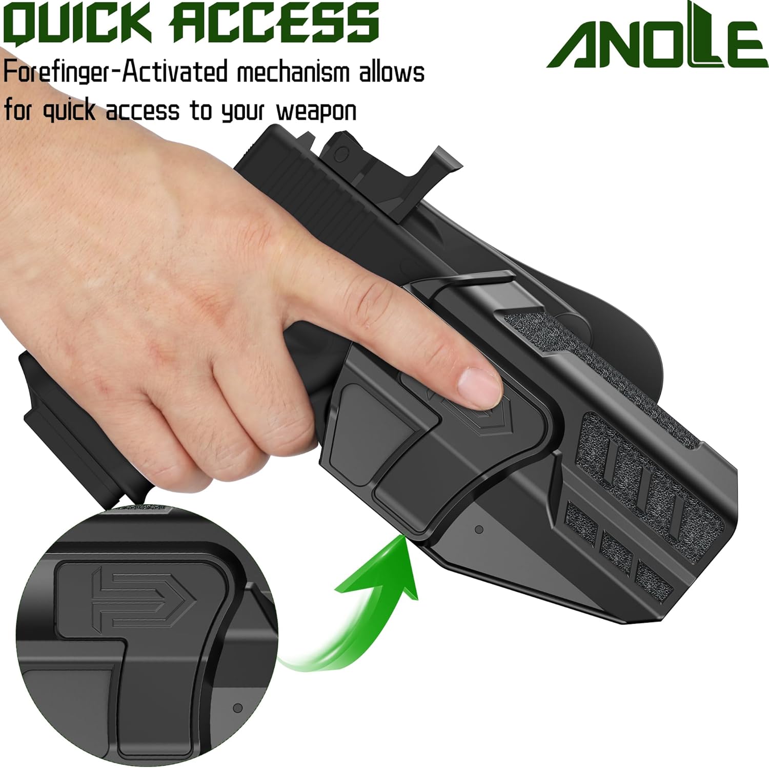 Level Ⅱ/Ⅲ Optic Cut Holster OWB for Glock 17 19 19x 44 45 Gen 1-5, Glock 22 23 31 32 Gen1-4, Right Hand