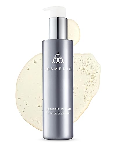 COSMEDIX Jabón facial hidratante para mujeres y hombres, gel limpiador suave Benefit Clean - Limpiador facial hidratante y minimizador de poros para