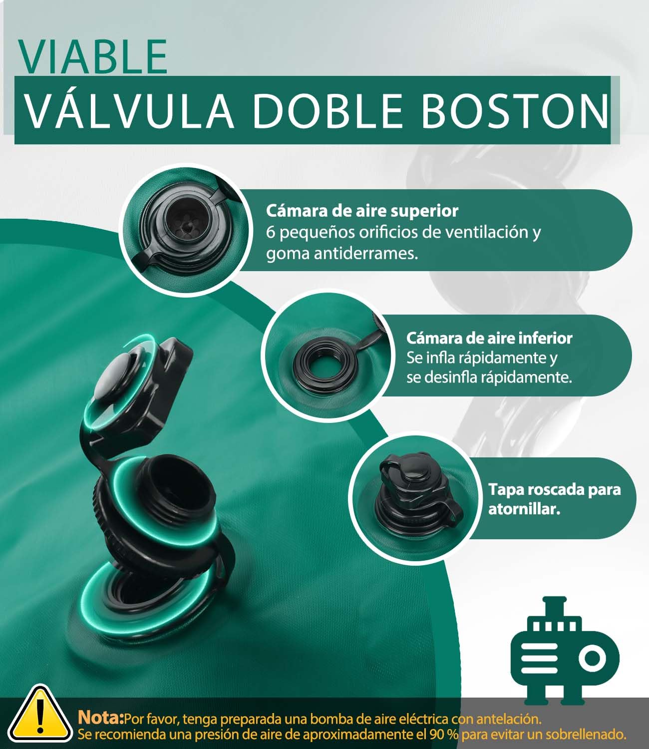 Angooni Cojín de piscina de invierno elíptico, 210 × 300 cm, XXL, cojín de aire para piscina con doble costura para cubrir la piscina, cojín para el invierno con válvula de inflación dual Boston