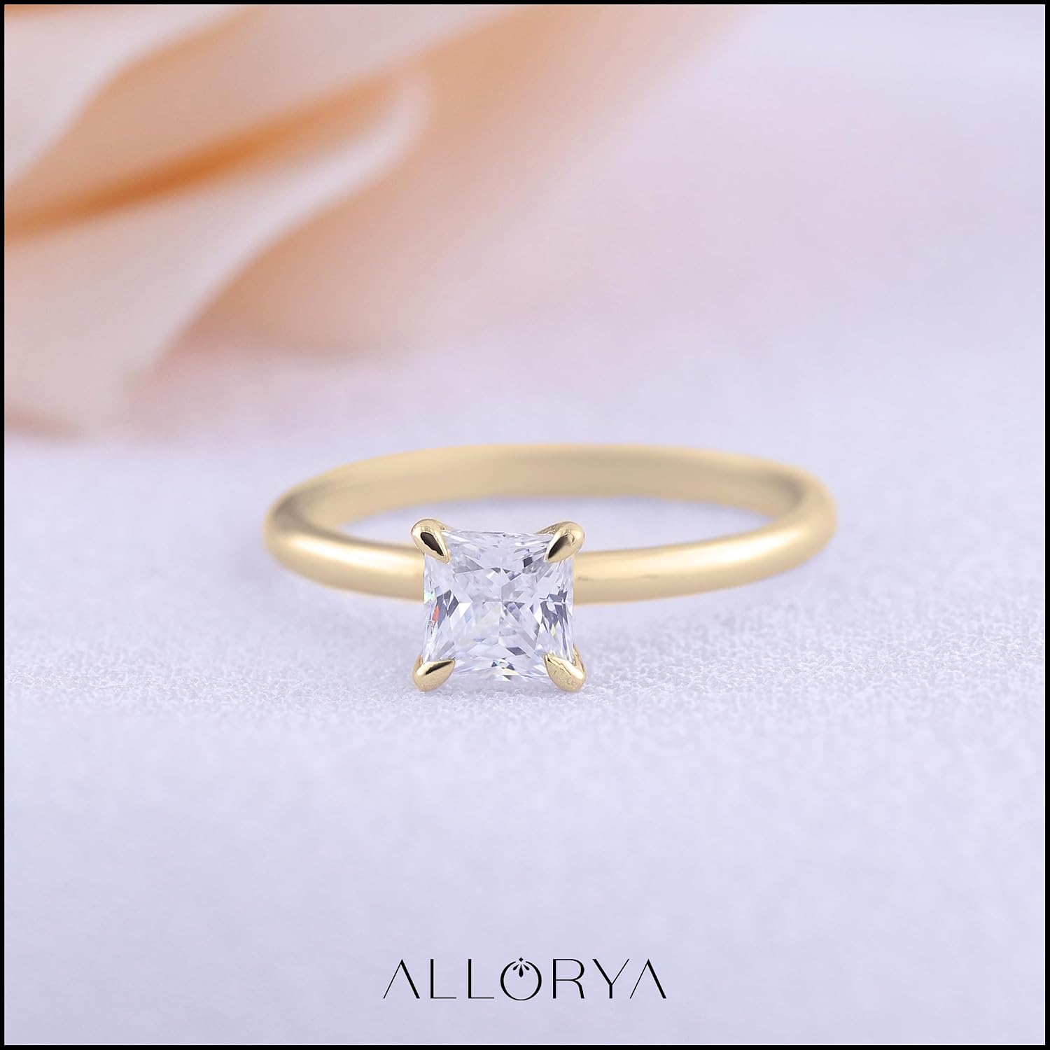 IGI Certified 1.00 Carat Princess Lab Grown White Diamond Solitaire Engagement Ring for Her in 18K Solid Gold