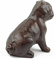 Vista 3 de Estatuilla vintage de hierro fundido con acabado marrón rústico, 4.5 pulgadas de alto