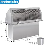 Wall Vent Cap for Microwave Vent Range Hood Kitchen Stove,w/Screen & Damper | Microwave Exhaust Vent Cover, Range Hood Wall Vent Hood Exterior Wall Cap for 3-1/4"x10" Rectangular Duct,304 Stainless Steel
