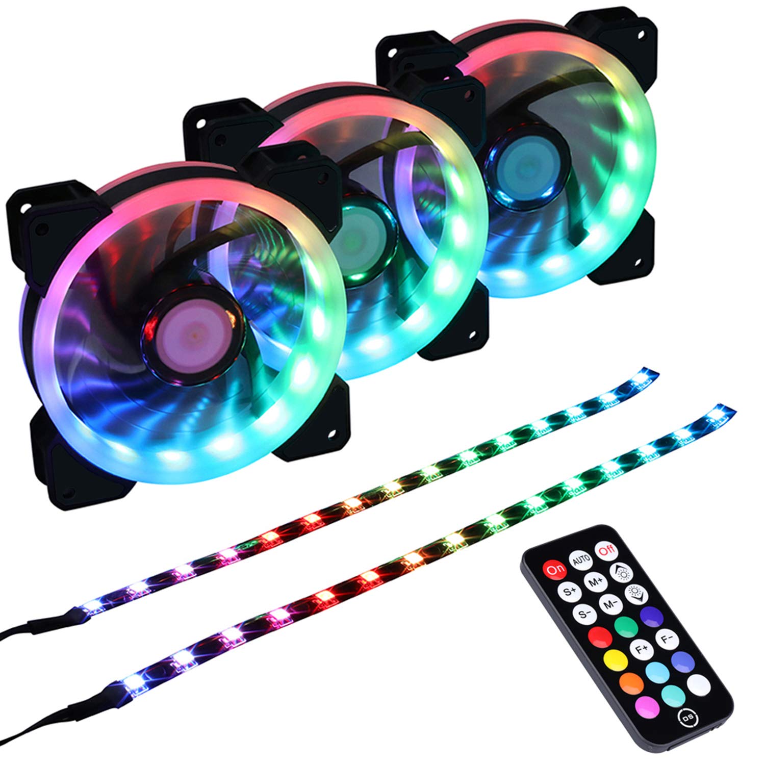 Buy LEDdess Addressable RGB LED 120mm Case Fan with Controller for PC
