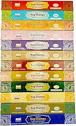 Kit Incenso Massala Darshan Nag Champa Series com 12 aromas