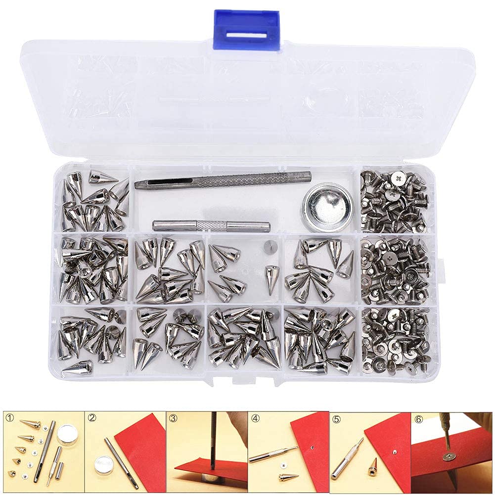 Punte A Cono Rotonde Albero In Metallo Spike Screwback Studs Fai Da Te Artigianato Punk Indumento Rivetti Decorazione Per Vesti Scarpe Accessori - Foto 6