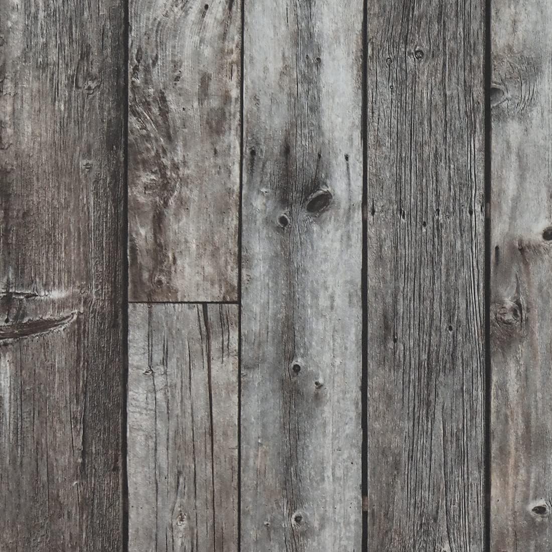 Livelynine Peel and Stick Wood Wallpaper for Walls Dark Grey Wood Contact Paper for Cabinets Furniture Waterproof Rustic Classroom Shiplap Bulletin Board Paper Roll Faux Slat Wall Paper 15.8X78.8