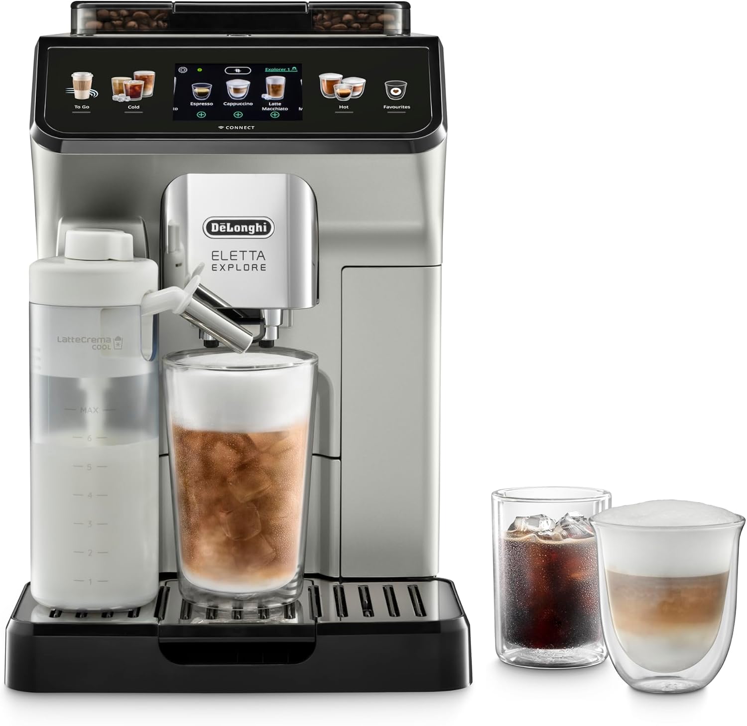 De'Longhi Eletta Explore آلة قهوة أوتوماتيكية بقدرة 1450 وات ولاتيه كريما De'Longhi Eletta Explore آلة قهوة أوتوماتيكية بقدرة 1450 وات ولاتيه كريما