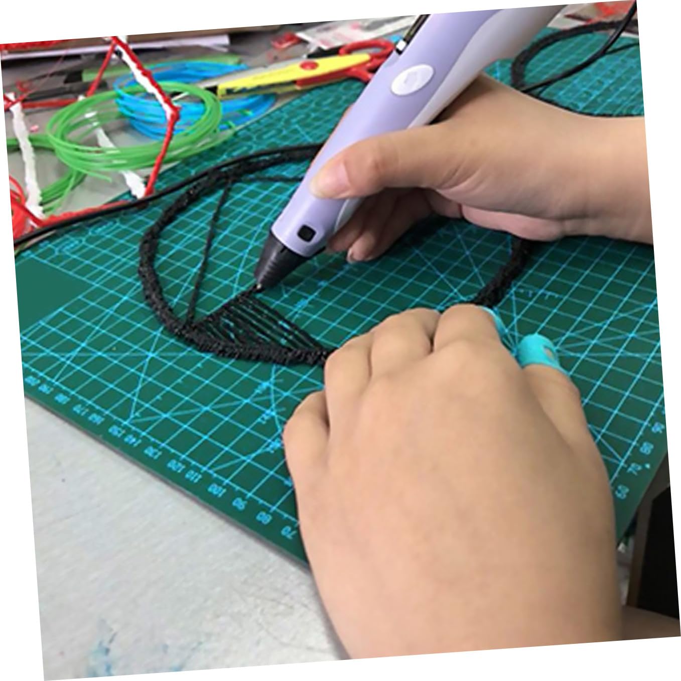 SHINEOFI Selbstheilende Schneidematte als Schnittfeste Nähunterlage mit Skalen Design Professionelle aus Rutschfestem Grünem Pvc für Scrapbooking und Lederarbeiten