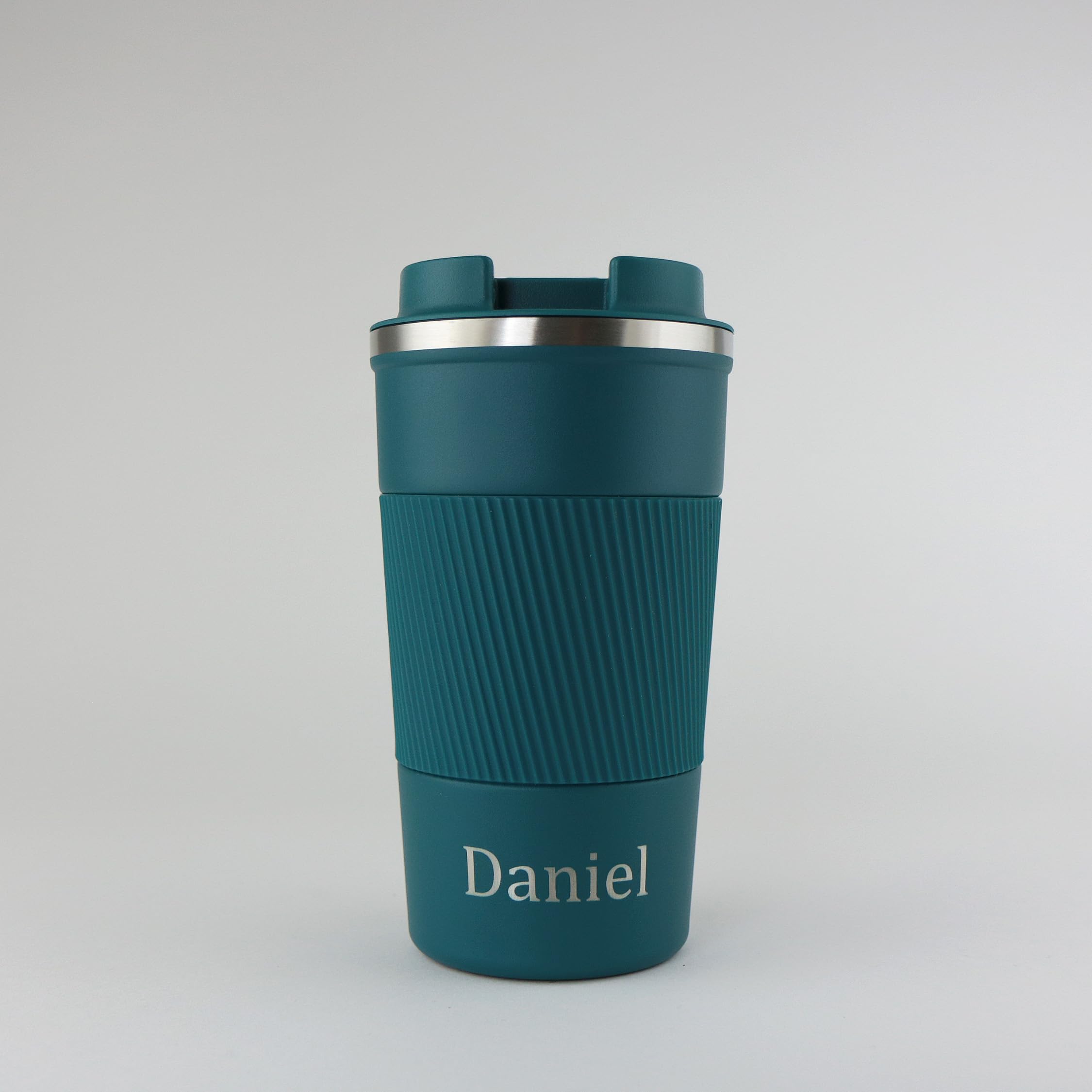 cribstar Personalised Engraved Insulated Travel Mug | Stainless Steel Tumbler | Double-Walled Tea/Coffee Cup | Leak-Proof & Reusable | Keeps Hot 12h / Cold 24h | Thermal Mug (Ocean Blue, 510ml)