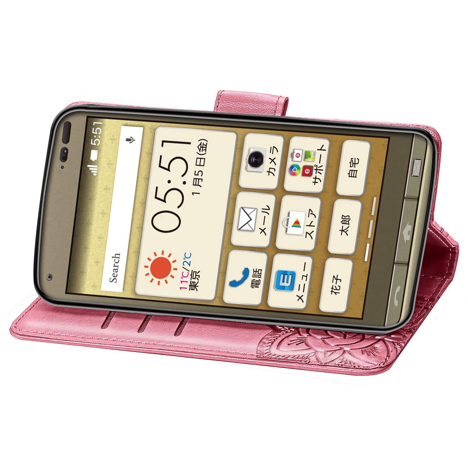 Amazon.co.jp: au Kyocera KYV43 BASIO3 手帳型 ケース カバー