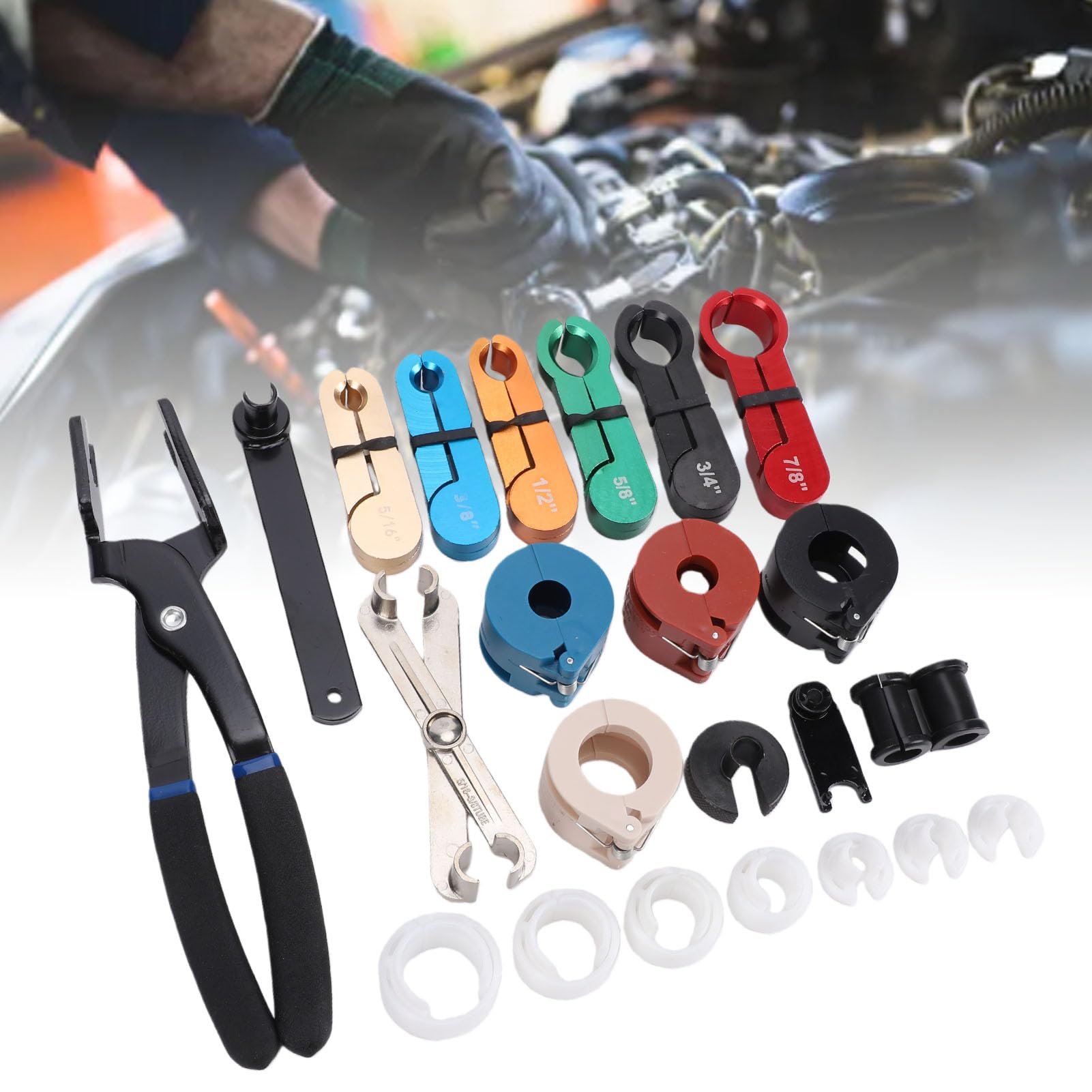 Cocoarm Master Juego de Herramientas de Desconexión Rápida Juego de Herramientas de Desconexión de Línea de con de Extracción de Aluminio y Plástico Kit de 25 Piezas para Servicio de Línea de