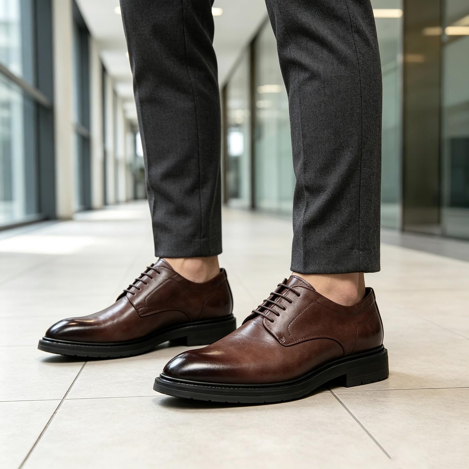 Scarpe da Cerimonia Stringate Classiche Scarpe Derby per Uomo