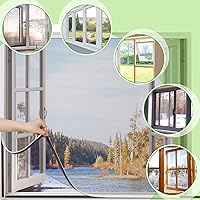 Vista 6 de Pantalla Magnética Ajustable para Ventana de Reemplazo - Personalizable 48" x 44" DIY Malla Blanca de Fibra de Vidrio con Marco Blanco, Ajuste