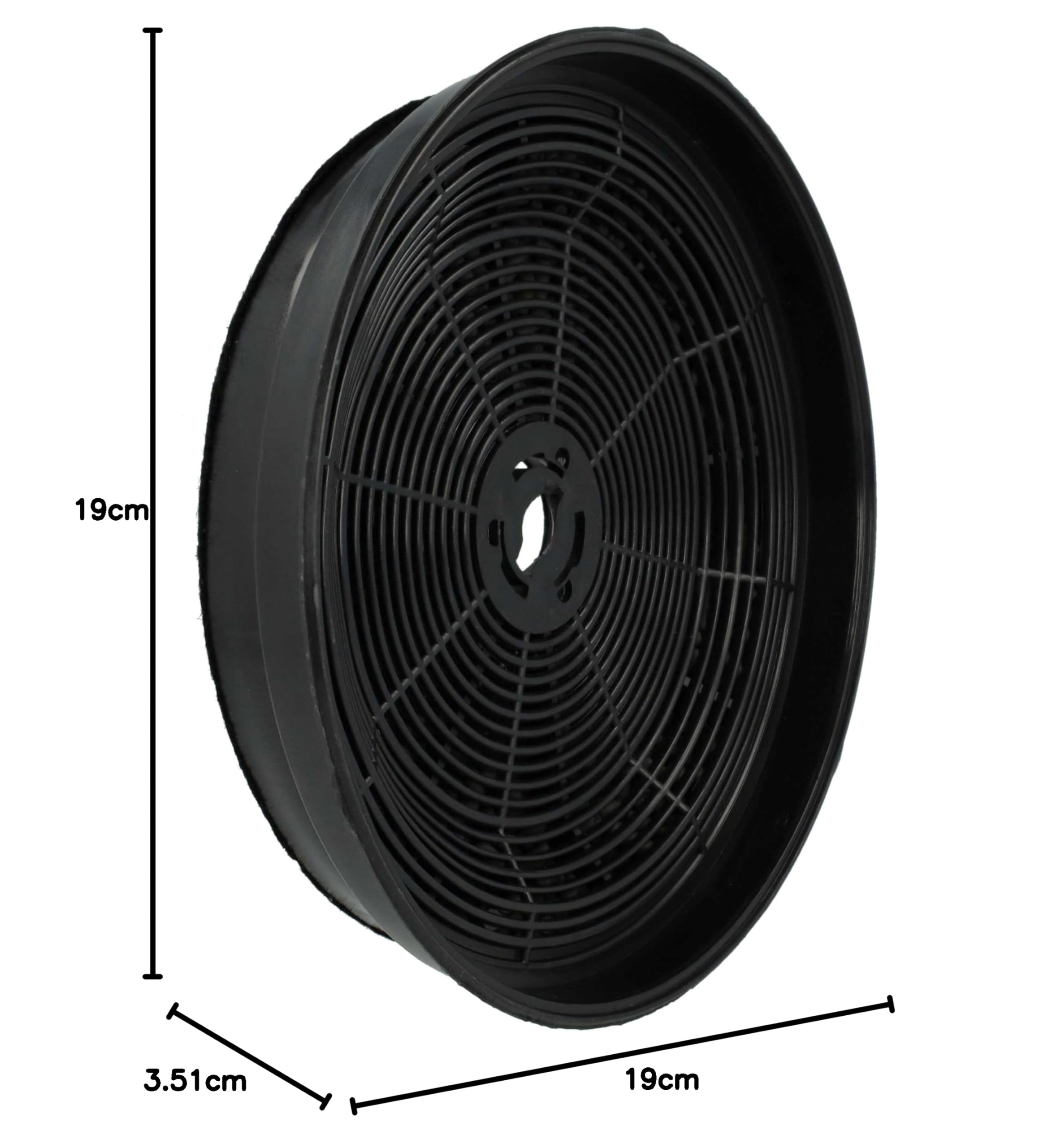 vhbw 4 x filtr z węglem aktywnym kompatybilny z Beko BNO 90 I, CCP 6460 X, BNO 62 I, CCP 8480 X, CWB 6435 X, CWB 9438 X okapy kuchenne-19 cm