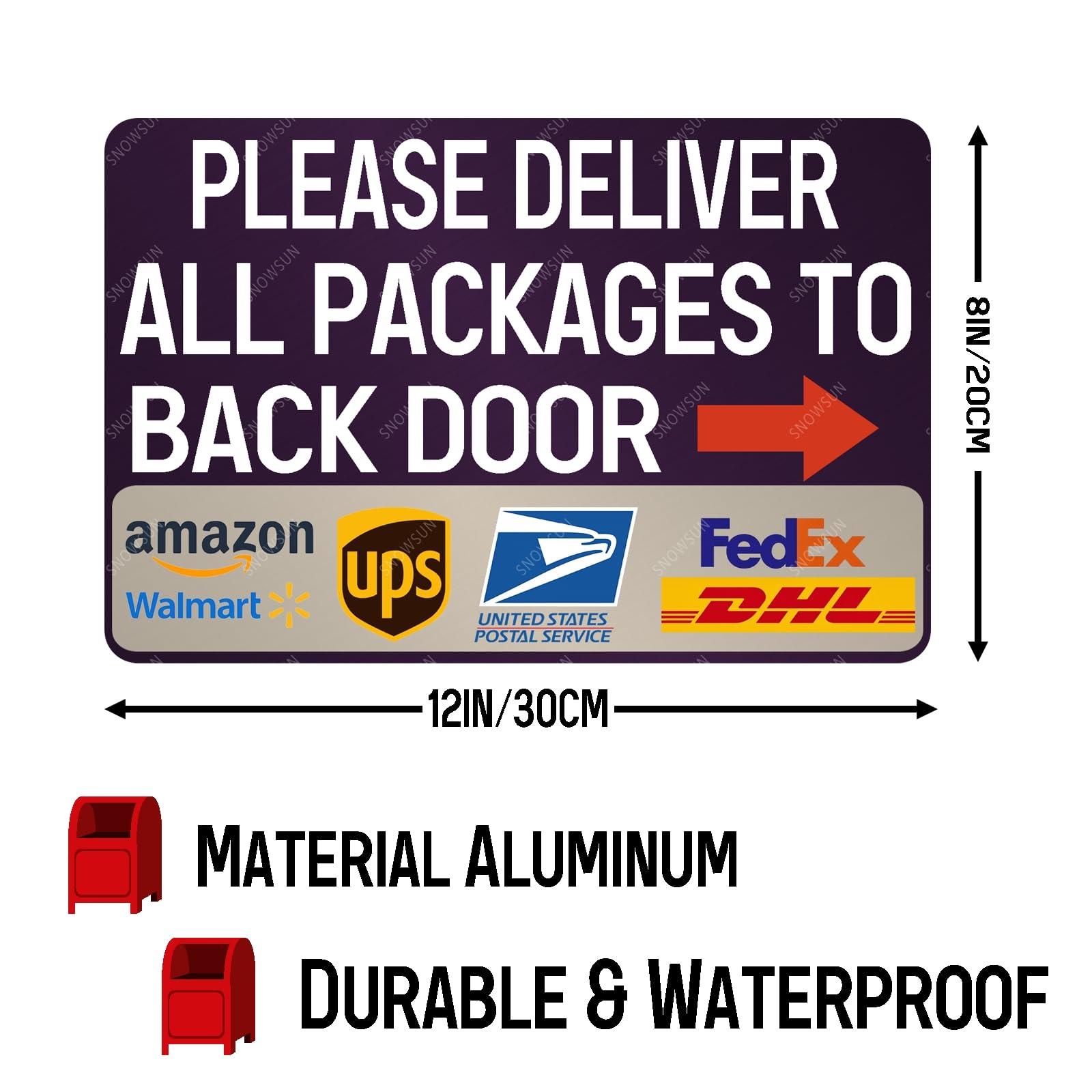 Snapklik.com : Snowsun Delivery Sign Please Deliver All Packages To ...